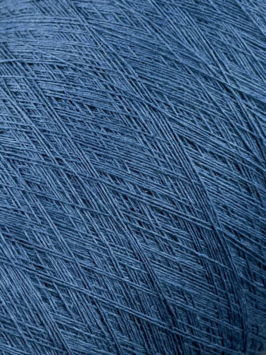 Toscano S.r.L. Art. Seta 854 Nm 2/30 – Garn aus Seide, Baumwolle, Viskose und Leinen col. Denimblau 4039